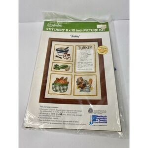WonderArt Stitchery Turkey Recipe Needlecraft Kit 5238‎ Thanksgiving Holiday New